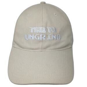 Hit Baseball Cap Beige One Size Strapback Time To Ungrind Embroidered Hat